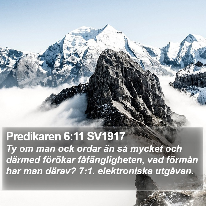 Predikaren 6:11 SV1917 Bible Study