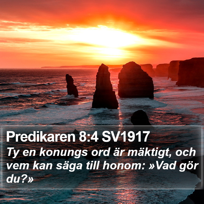 Predikaren 8:4 SV1917 Bible Study