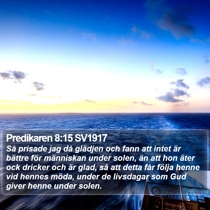 Predikaren 8:15 SV1917 Bible Study