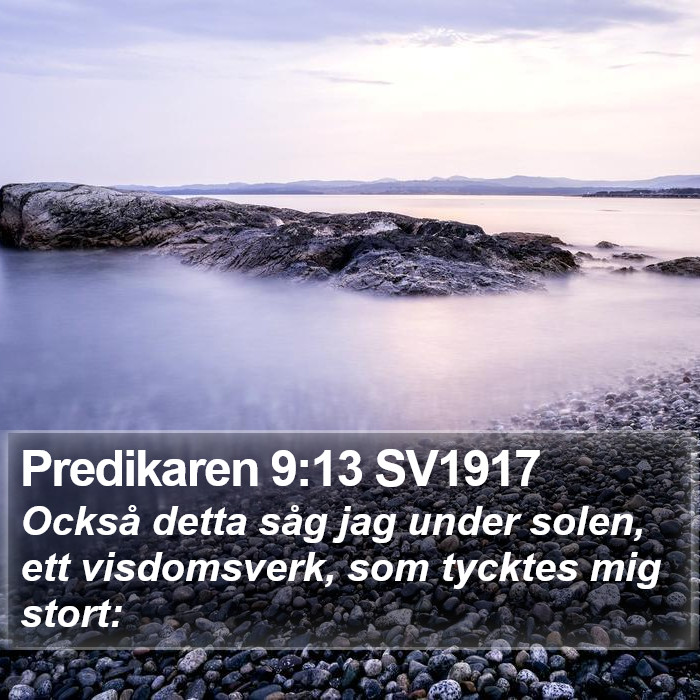 Predikaren 9:13 SV1917 Bible Study