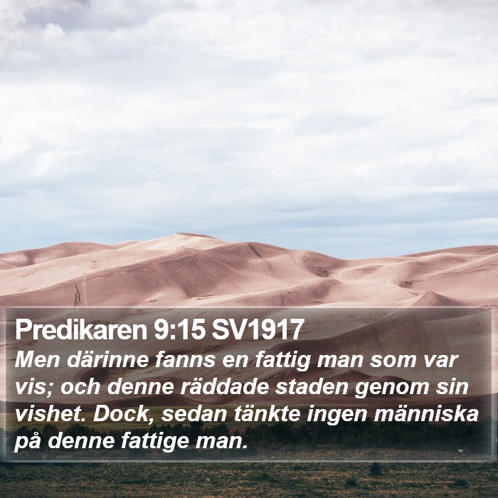 Predikaren 9:15 SV1917 Bible Study