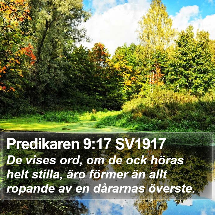 Predikaren 9:17 SV1917 Bible Study