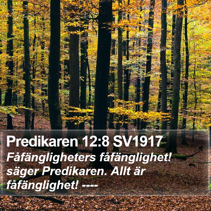 Predikaren 12:8 SV1917 Bible Study