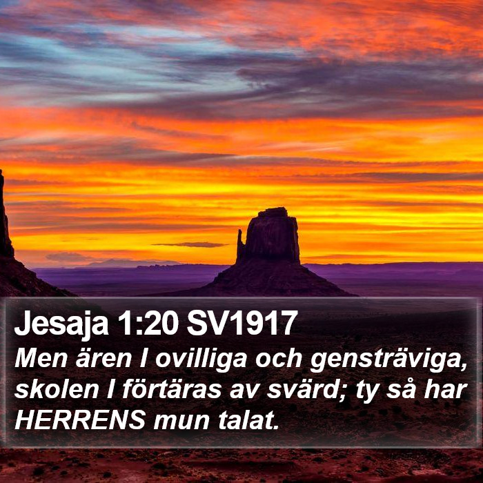 Jesaja 1:20 SV1917 Bible Study