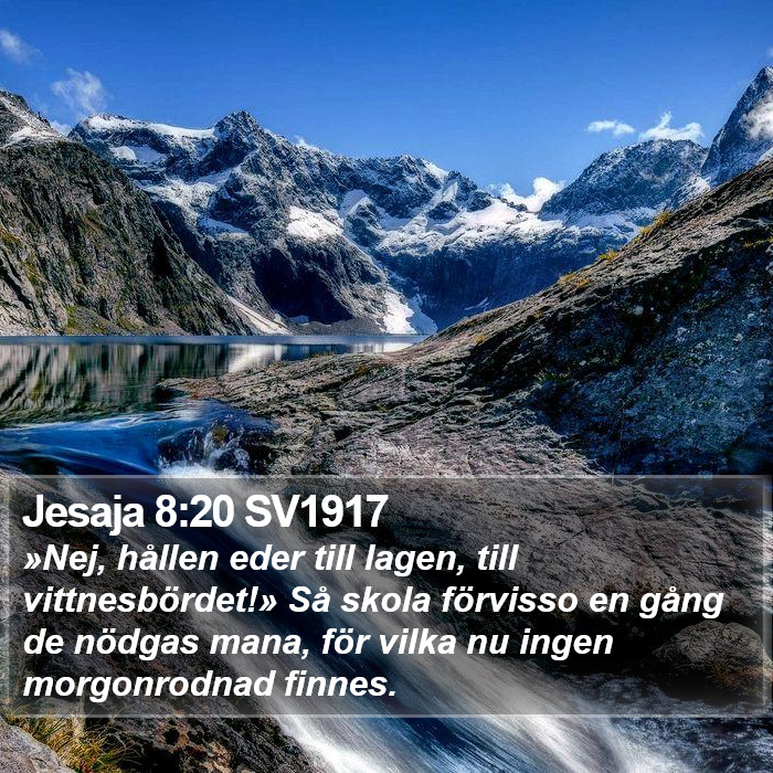Jesaja 8:20 SV1917 Bible Study