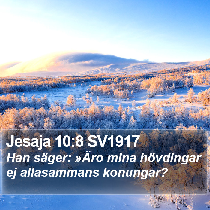 Jesaja 10:8 SV1917 Bible Study