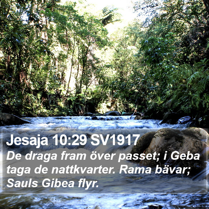 Jesaja 10:29 SV1917 Bible Study