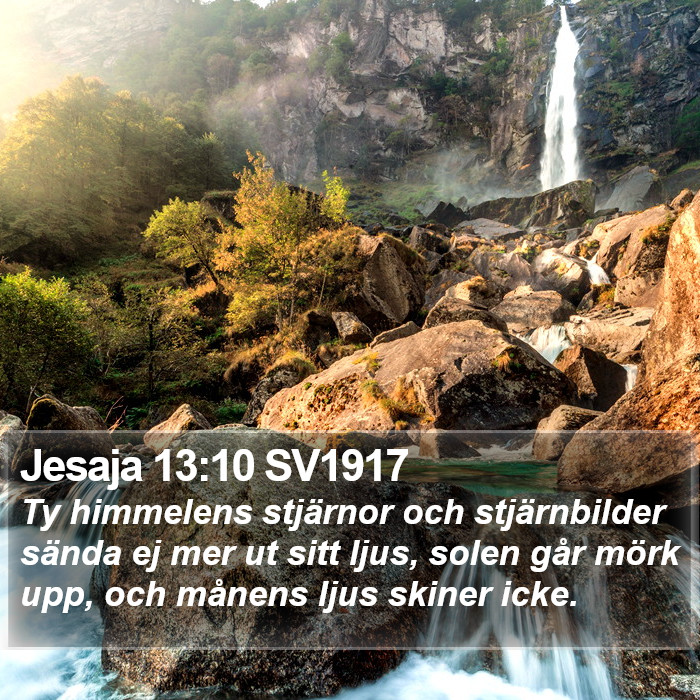 Jesaja 13:10 SV1917 Bible Study