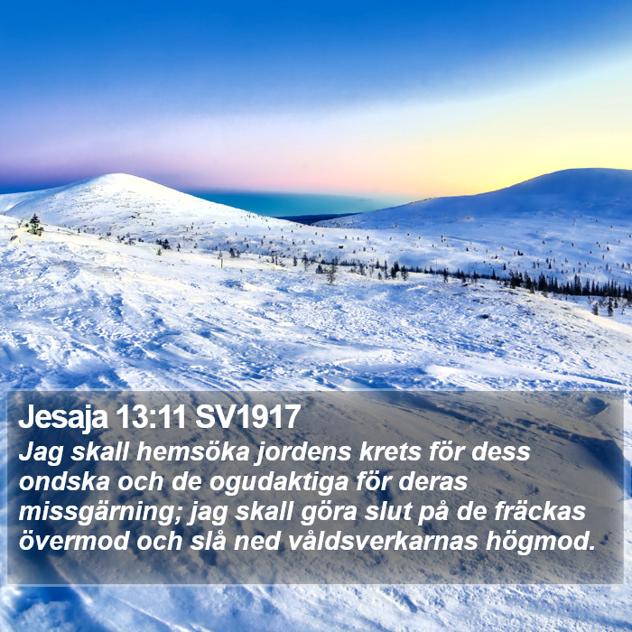 Jesaja 13:11 SV1917 Bible Study