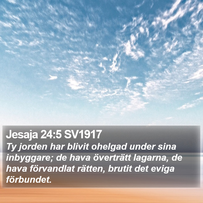 Jesaja 24:5 SV1917 Bible Study