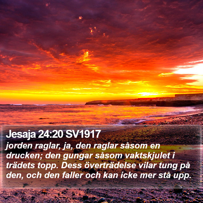 Jesaja 24:20 SV1917 Bible Study