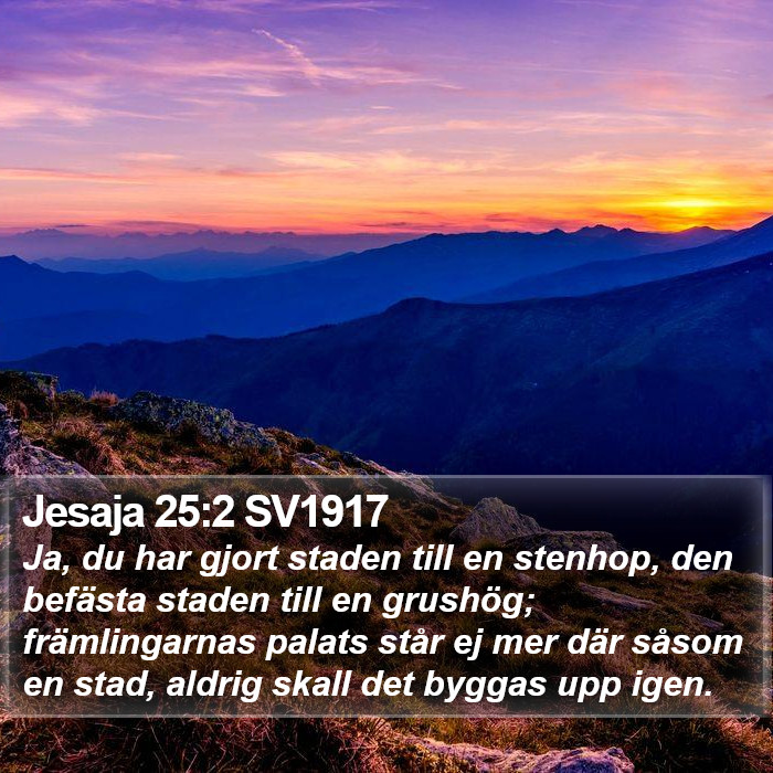 Jesaja 25:2 SV1917 Bible Study