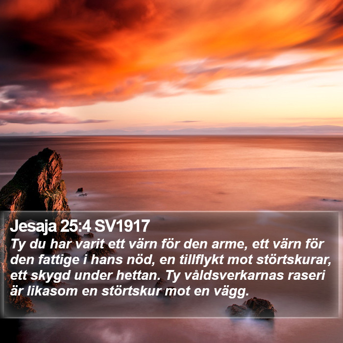 Jesaja 25:4 SV1917 Bible Study