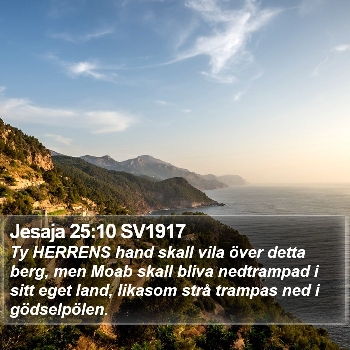 Jesaja 25:10 SV1917 Bible Study