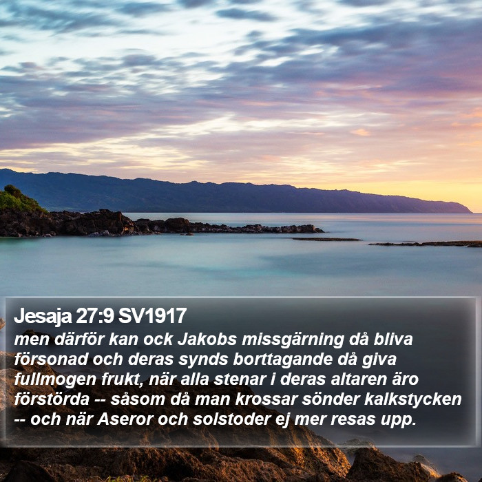 Jesaja 27:9 SV1917 Bible Study