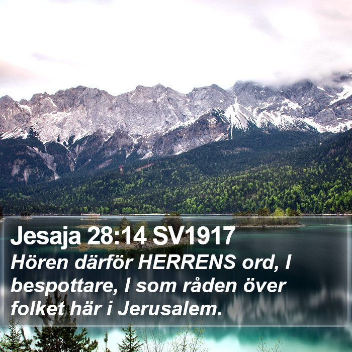 Jesaja 28:14 SV1917 Bible Study