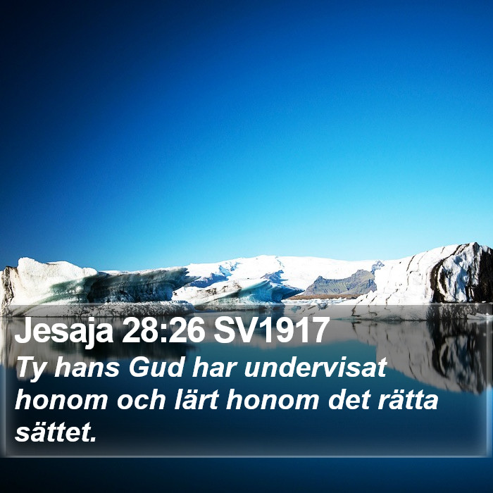 Jesaja 28:26 SV1917 Bible Study