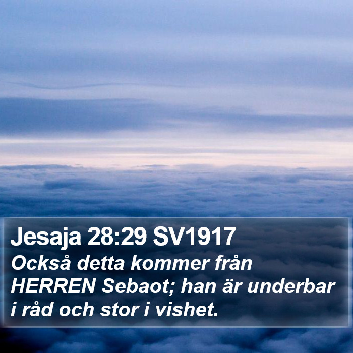 Jesaja 28:29 SV1917 Bible Study