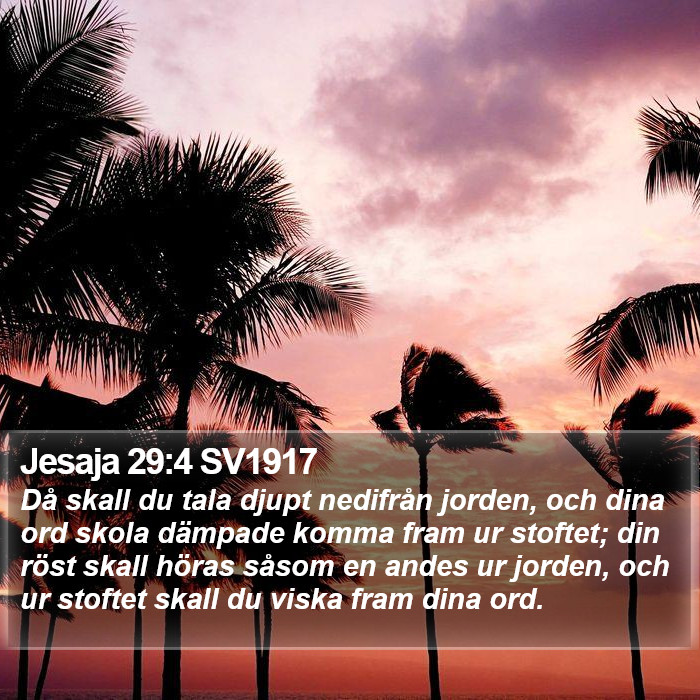 Jesaja 29:4 SV1917 Bible Study