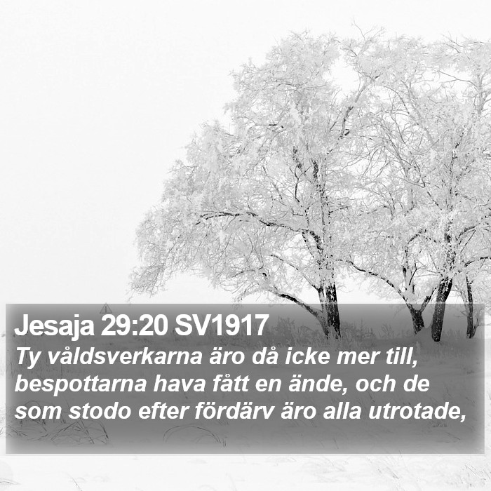 Jesaja 29:20 SV1917 Bible Study