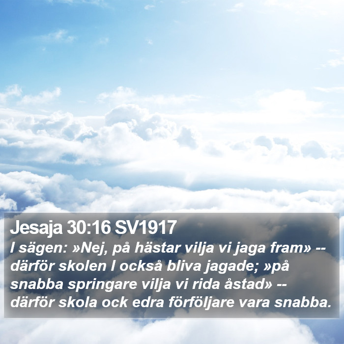 Jesaja 30:16 SV1917 Bible Study