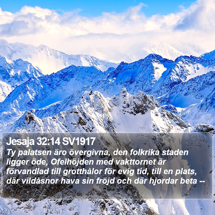 Jesaja 32:14 SV1917 Bible Study