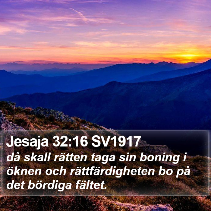 Jesaja 32:16 SV1917 Bible Study