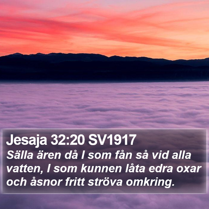 Jesaja 32:20 SV1917 Bible Study