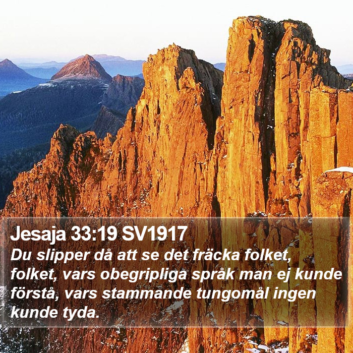 Jesaja 33:19 SV1917 Bible Study