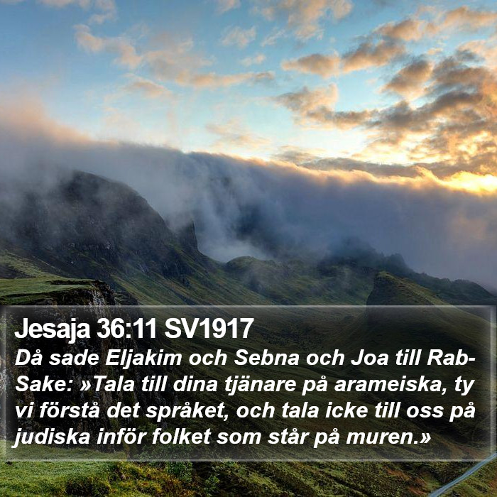 Jesaja 36:11 SV1917 Bible Study