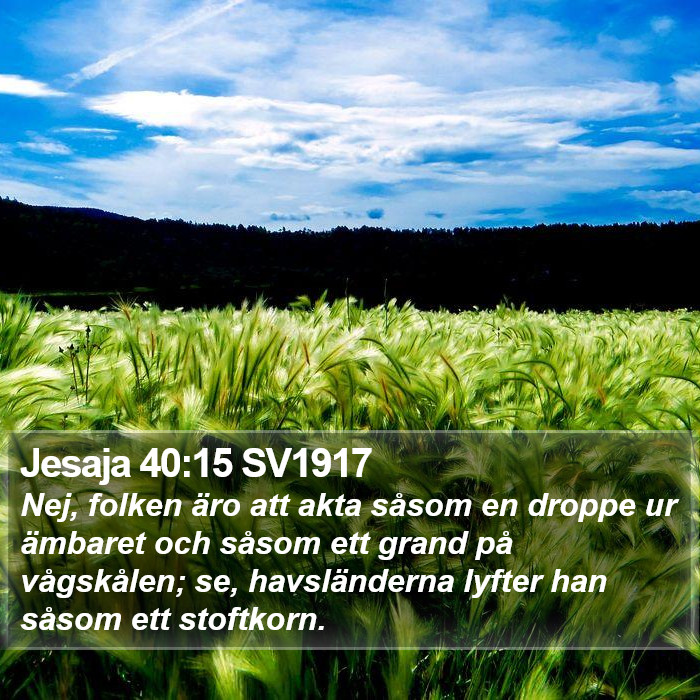 Jesaja 40:15 SV1917 Bible Study