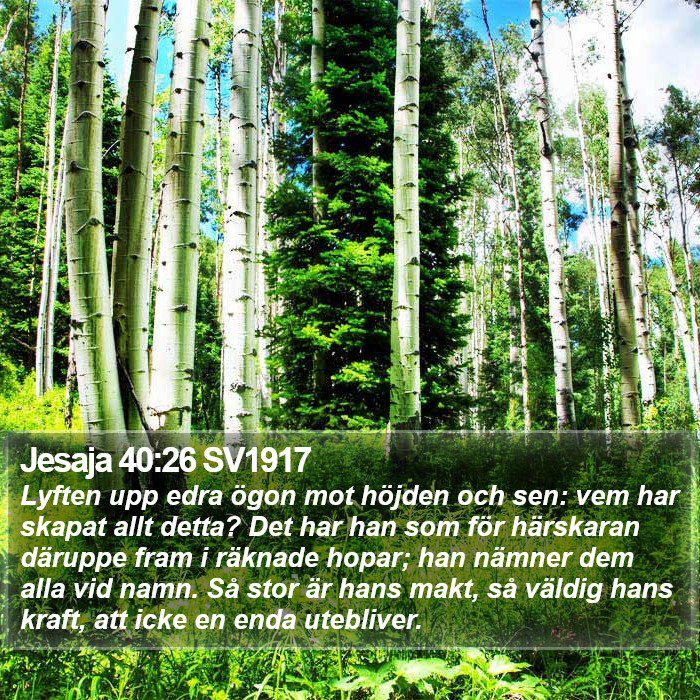 Jesaja 40:26 SV1917 Bible Study