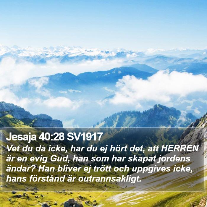 Jesaja 40:28 SV1917 Bible Study