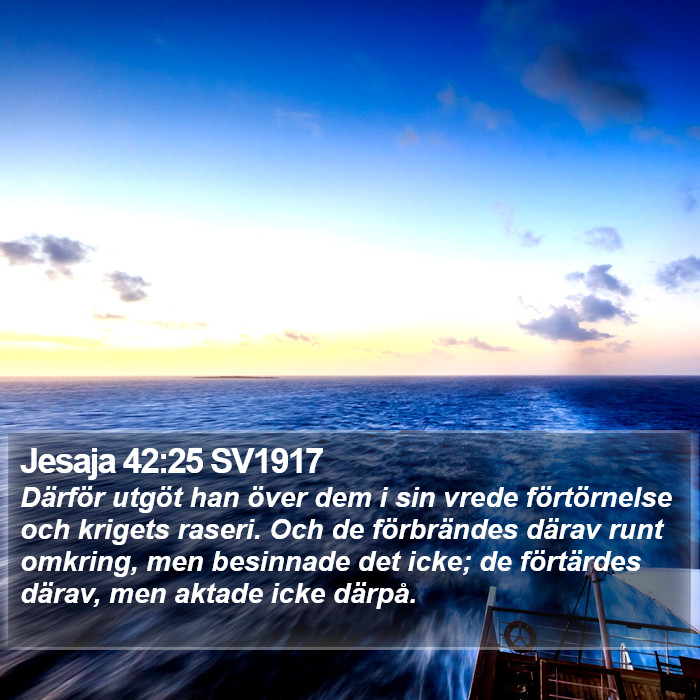 Jesaja 42:25 SV1917 Bible Study
