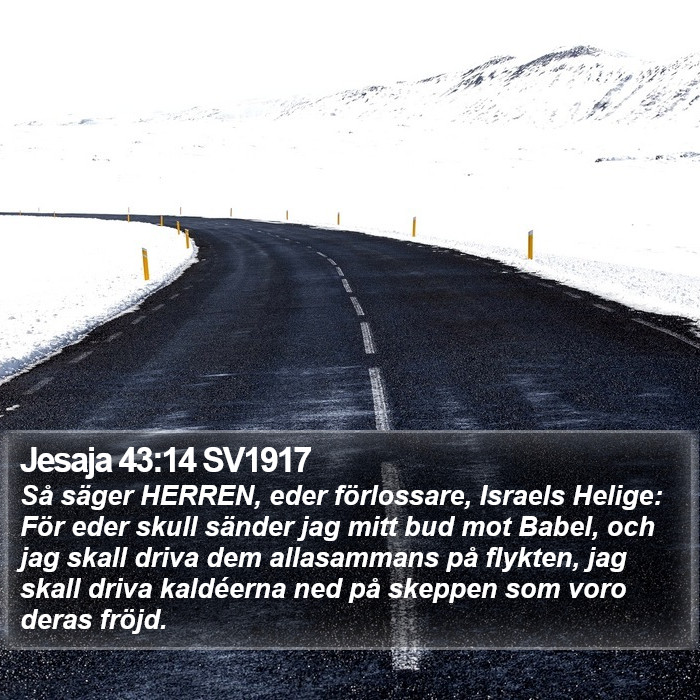 Jesaja 43:14 SV1917 Bible Study