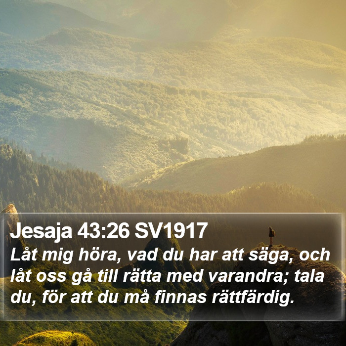 Jesaja 43:26 SV1917 Bible Study