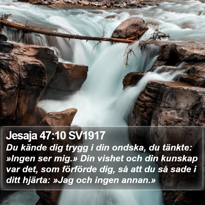 Jesaja 47:10 SV1917 Bible Study