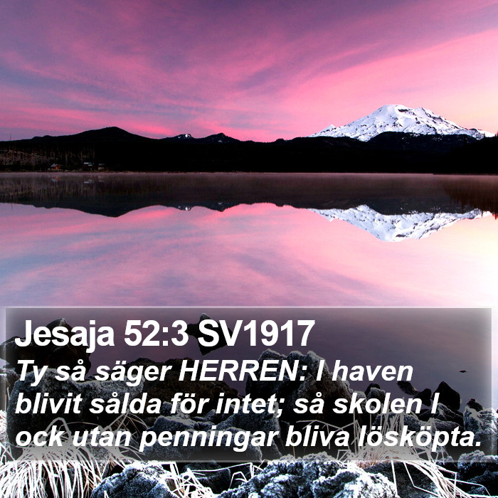 Jesaja 52:3 SV1917 Bible Study