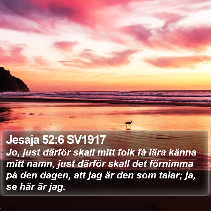Jesaja 52:6 SV1917 Bible Study