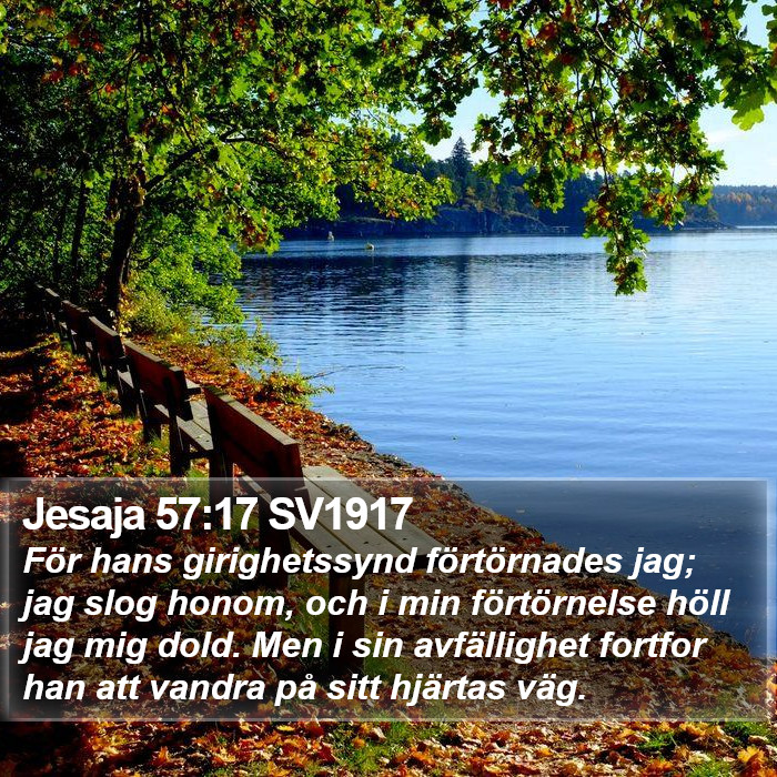 Jesaja 57:17 SV1917 Bible Study