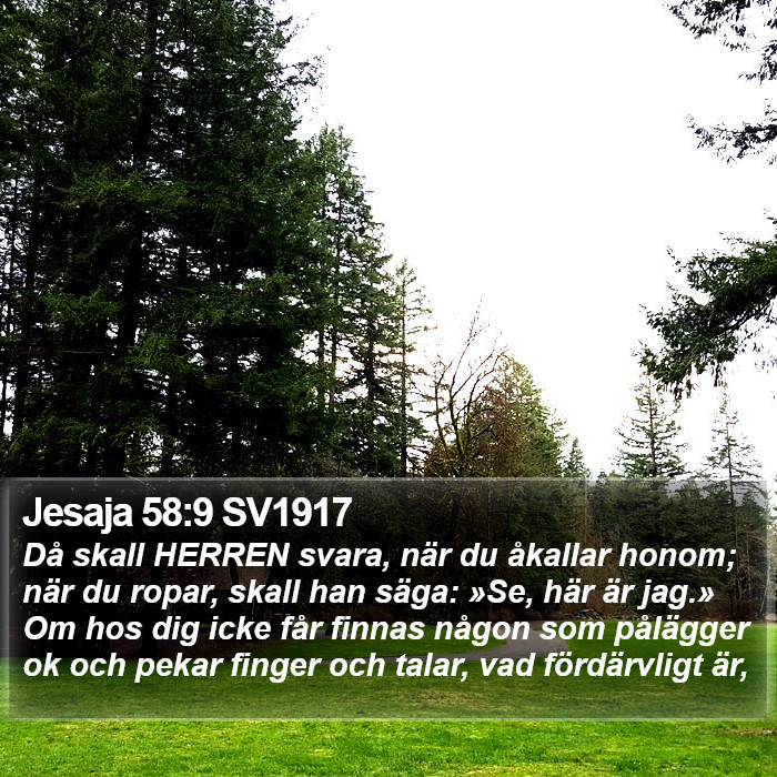 Jesaja 58:9 SV1917 Bible Study