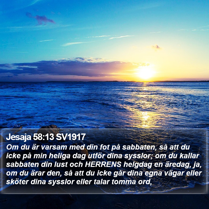 Jesaja 58:13 SV1917 Bible Study