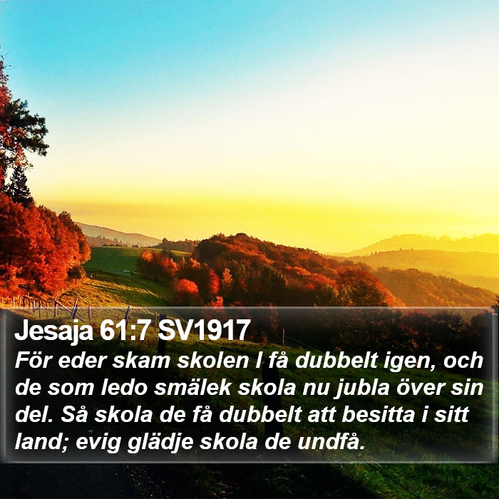 Jesaja 61:7 SV1917 Bible Study