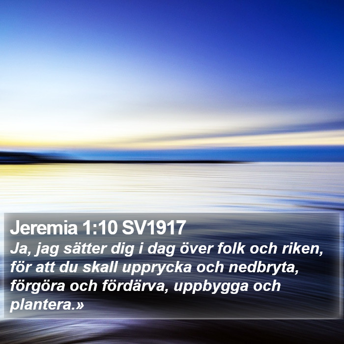 Jeremia 1:10 SV1917 Bible Study