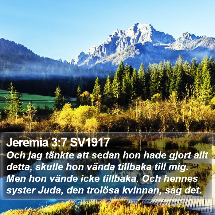 Jeremia 3:7 SV1917 Bible Study