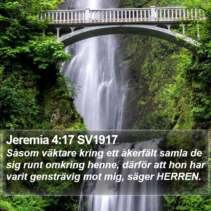 Jeremia 4:17 SV1917 Bible Study