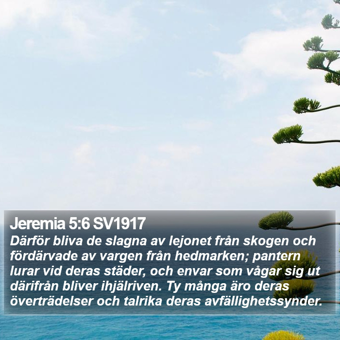 Jeremia 5:6 SV1917 Bible Study