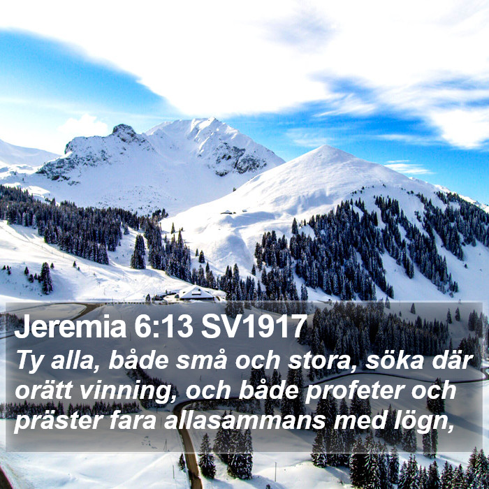 Jeremia 6:13 SV1917 Bible Study