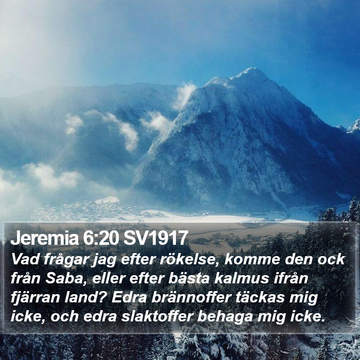 Jeremia 6:20 SV1917 Bible Study