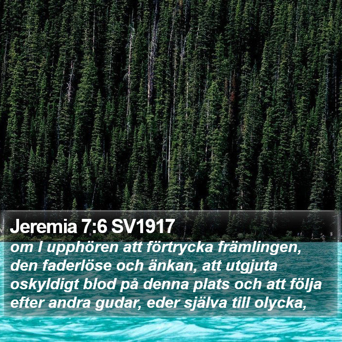 Jeremia 7:6 SV1917 Bible Study